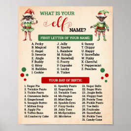 Kerstmis Wat is je Elf Game Sign Poster