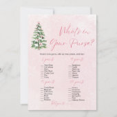 Kerstmis Wat zit er in je tas Baby shower spel Kaart (Voorkant)