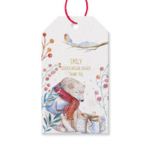 Kerstmis-waterverf-cadeaubijsluiter met berennaam
