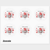 Kerstmis Waterverf Gnoome Classic Round Sticker (Vel)