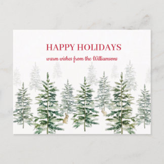 Kerstmis Waterverf Happy Holiday Card Briefkaart