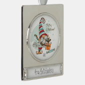 Kerstmis Waterverf kerstmis — Aangepaste datum Verzilverd Banner Ornament (Rechts)