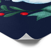 Kerstmis - Waterverf Snowman - Aangepaste marine b Poster (Hoek)