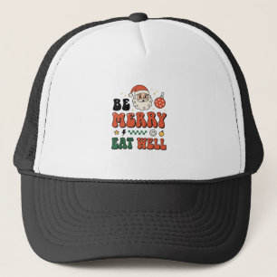 Kerstmis wees vrolijk eet goed kerstman ontwerp trucker pet