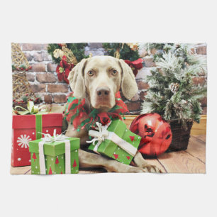 Kerstmis - Weimaraner - Lucy Theedoek