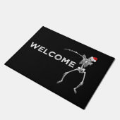 Kerstmis Welkom Doormat Dabbing Skeleton Santa Deurmat (Schuin)