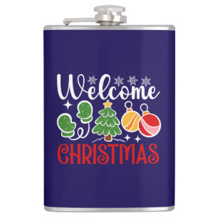 Kerstmis welkom heupfles