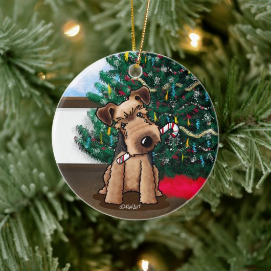 Kerstmis Welsh Terrier Keramisch Ornament (Boom)