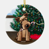 Kerstmis Welsh Terrier Keramisch Ornament (Voorkant)