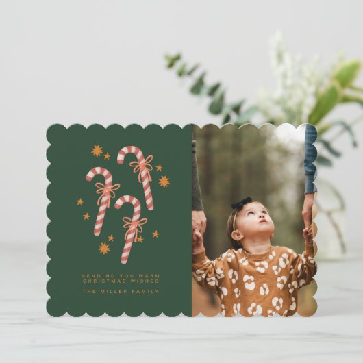 Kerstmis Wensen Kerstkaart met Suikerbroodjes Kaart (Staand voorkant)