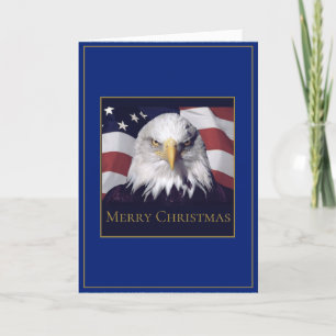 Kerstmis Wenskaart Amerikaanse vlag en adelaar Feestdagen Kaart