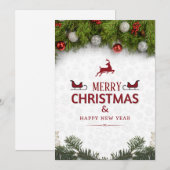 Kerstmis wenskaart feestdagenkaart (Voorkant / Achterkant)