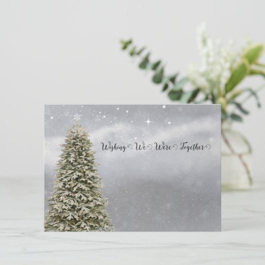 Kerstmis wenste dat we samen waren feestdagenkaart (Staand voorkant)
