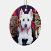 Kerstmis - Westie - Bella Keramisch Ornament (Rechts)
