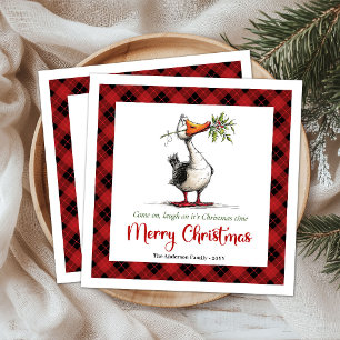 Kerstmis Whimsical Dwaze Gans Grappige Servetten