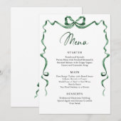 Kerstmis Whimsical Funky Groene Boog Dinner Party Menu (Voorkant / Achterkant)