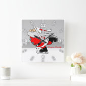 Kerstmis, Whimsical Santa Claus Vierkante Klok (Huis)