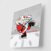 Kerstmis, Whimsical Santa Claus Vierkante Klok (Hoek)