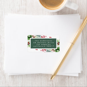 Kerstmis White Border Holiday-adres Etiket