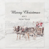 Kerstmis Wijn Etiket (Enkel label)