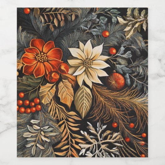 Kerstmis Wijn Etiket (Enkel label)