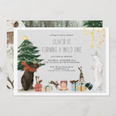 Kerstmis Wild One Party Animal Invitation (Voorkant / Achterkant)