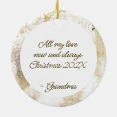 Kerstmis Wings Music Gold Religious Child Keramisch Ornament (Achterkant)