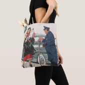 Kerstmis, winkelende Cadeaus politieman Draagtas (Dichtbij)