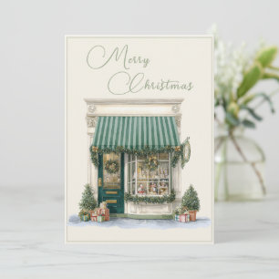 Kerstmis Winkelpui Vintage Kerstmis Feestdagenkaart