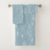 Kerstmis, Winter, Blauw, Custom Bad Handdoek (Insitu)