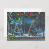 Kerstmis Winter Bos Feestdagenkaart (Voorkant / Achterkant)