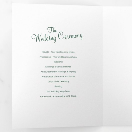 Kerstmis winter bruiloft bomen meer groen grijs ku drieluik programma (Binnenzijde eerst)