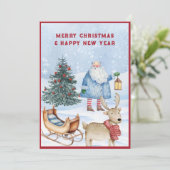 Kerstmis winter  feestdagenkaart (Staand voorkant)