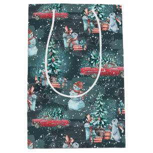 Kerstmis Winter Gezellig Medium Cadeauzakje