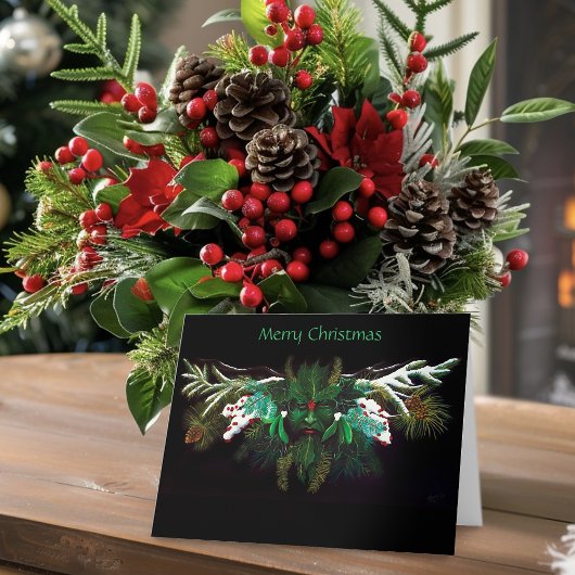 Kerstmis Winter Groene Man Kaart