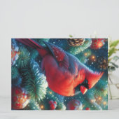 Kerstmis/winter Kardinaal Feestdagenkaart (Staand voorkant)
