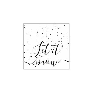 Kerstmis Winter Laat het Sneeuwen Rubberstempel
