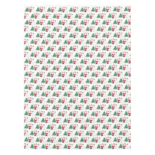 Kerstmis Winter Rode Retro Tafelkleed (Voorkant)