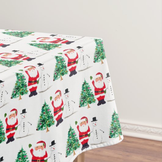 Kerstmis Winter Rode Retro  Tafelkleed (Voorbeeld)