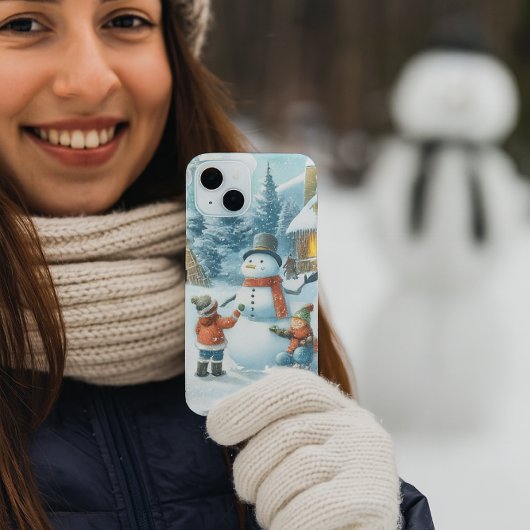 Kerstmis / Winter Seizoen Sneeuwman Case-Mate iPhone Case