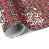 Kerstmis Winter Sneeuwman LAAT HET SNEEUWEN Rood P Cadeaupapier (Rol Hoek)