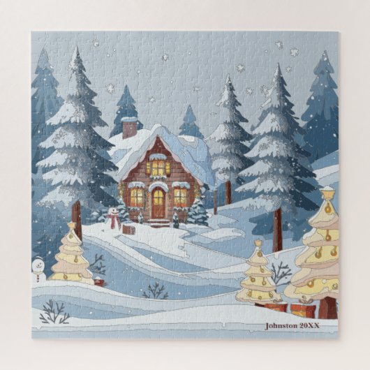 Kerstmis Winter Town Legpuzzel (Verticaal)