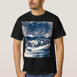 Kerstmis, winterberglandschap t-shirt