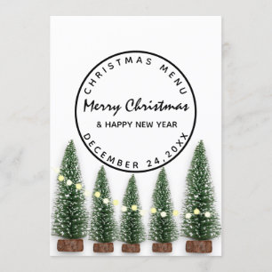 Kerstmis winterfeestdag lichte groene boom menu