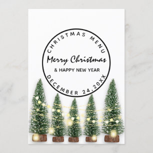 Kerstmis winterfeestdag lichtgroen Wit Menu