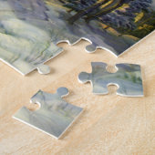 Kerstmis, winterkerk in sneeuw met maan legpuzzel (Zijkant)