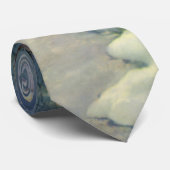 Kerstmis, winterkerk in sneeuw met maan stropdas (Opgerold)