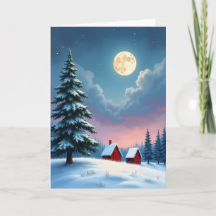Kerstmis Wintermaan Kerst Kaart