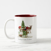 Kerstmis/WinterMok Tweekleurige Koffiemok (Links)