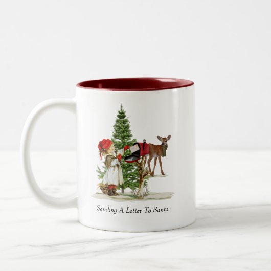 Kerstmis/WinterMok Tweekleurige Koffiemok (Links)